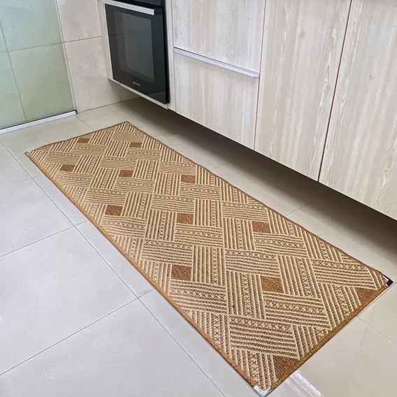 Passadeira Tapete Trilho Sisal Terracota 0,66x1,80m Antiderrapante Cozinha Corredor Quarto Foto 1