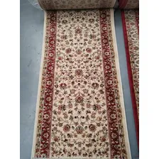 Passadeira Trilho Persa 5 Metros Kermansha Tabriz Vermelho Cor Bege Desenho Do Tecido Clássico Foto  mini 1