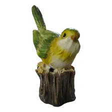 Pássaro No Tronco Em Resina Enfeite Decorativo 12cm Cor Colorido Foto mini 2