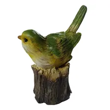 Pássaro No Tronco Em Resina Enfeite Decorativo 12cm Cor Colorido Foto mini 3