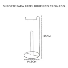Passerini suporte porta papel higiênico banheiro 14.5x35cm prateado cromado Foto mini  2