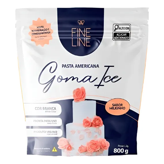 Pasta Americana 800g - Fine Line Sabor Milkinho Leite Em Pó Foto 1