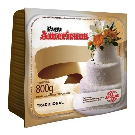 Pasta Americana Tradicional Arcolor 800gr Extra Macia Branca Foto 1
