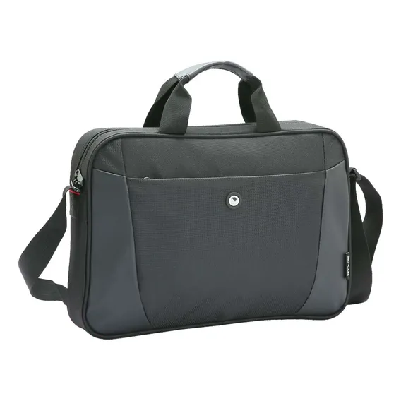 Pasta Bolsa Executiva Notebook Transversal De Lado Cor Preto Foto 1