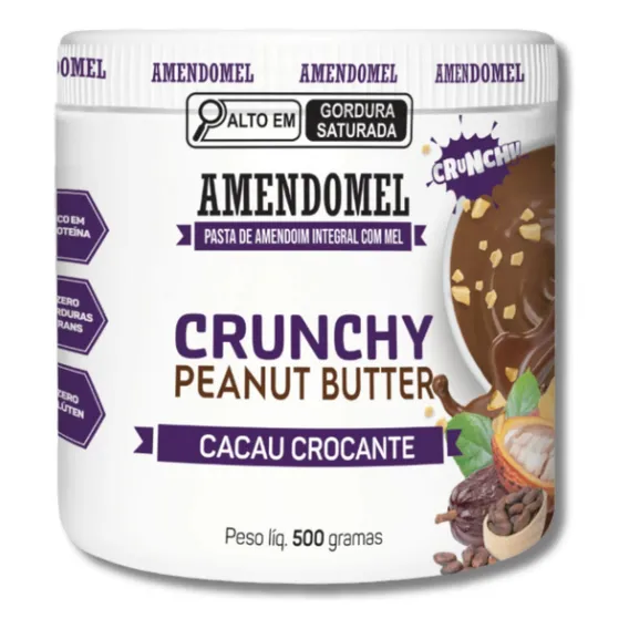 Pasta De Amendoim Amendomel Com Cacau Crocante (500g) Thiani Foto 1