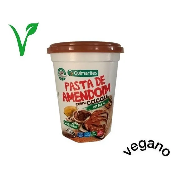 Pasta De Amendoim Integral C/ Cacau Vegano Zero Açúcar Foto 1