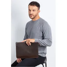Pasta Envelope De Couro A4 Masculina Bruno Cor Café Foto mini  3