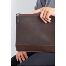 Pasta Envelope De Couro A4 Masculina Bruno Cor Café Foto mini 4