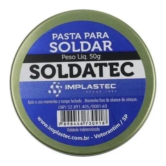 Pasta Para Soldar Não Condutiva Implastec Soldatec 50g Foto 1