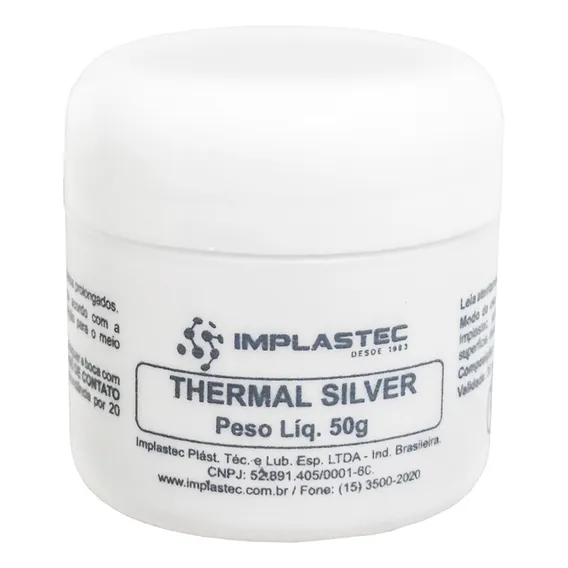 Pasta Térmica 50g Thermal Silver Prata Implastec Foto 1