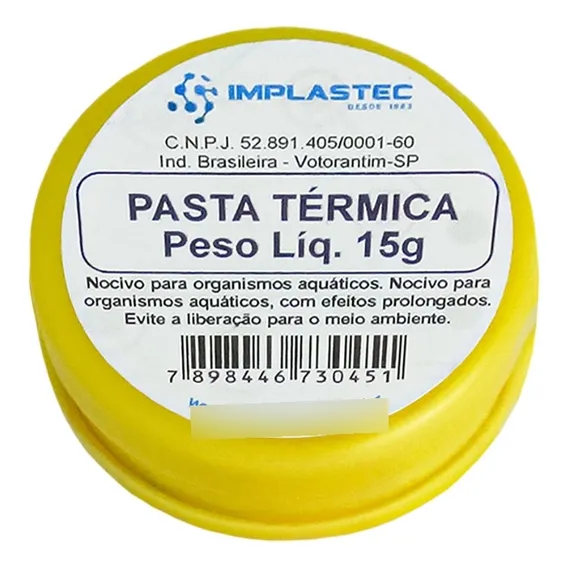 Pasta Térmica De Silicone Branca Implastec Pote 15g Foto 1