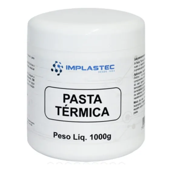 Pasta Térmica De Silicone Branca Implastec Pote 1kg Foto 1