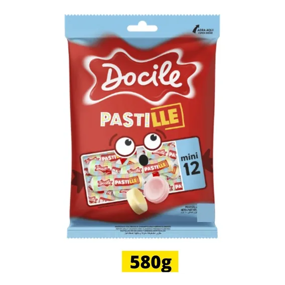 Pastilha Bala Pastile Sortida Mini12 580gr C/100un - Docile Foto 1