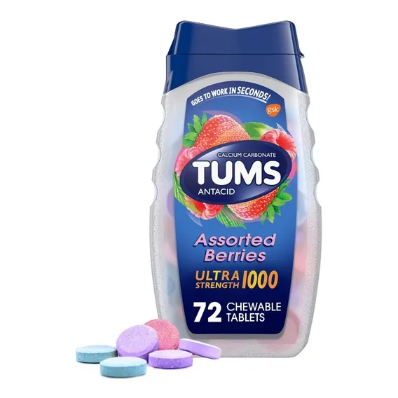 Pastilhas Tums Antacid Ultra Strength 1000 - 72 Tabletes Foto 1