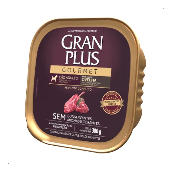 PatĂȘ Gran Plus gourmet cĂŁo adulto ovelha 300g Foto 1