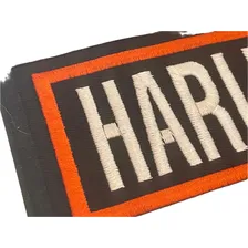 Patch Bordado Preto E Laranja Grande Harley 26x20cm Davidson Foto mini 1