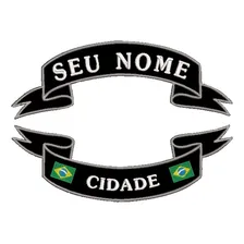 Patch Bordado Tarja Motociclista Seu Nome Brasão Cor Cinza Foto mini 1