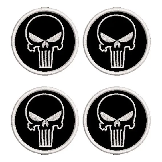 Patch Caveira Justiceiro Punisher Redonda Bordado Foto 1