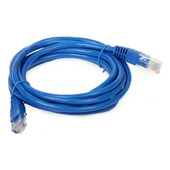 Patch Cord Cabo De Rede Cabo Internet Cat5 5 Metros Azul Foto 1