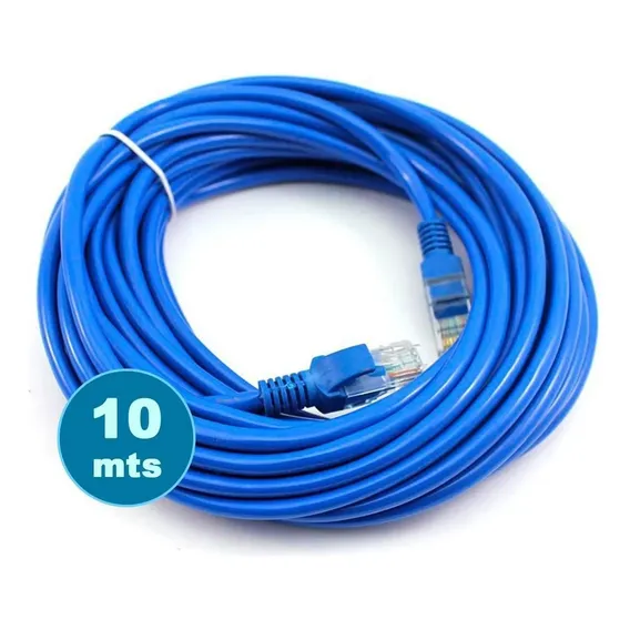 Patch Cord Cabo De Rede Utp Rj45 Cat5e 10 Metros Azul Foto 1
