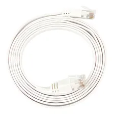Patch Cord Flat Flexível Rj45 Cat6 1,5 Mts Branco Giga Lan Foto mini 2