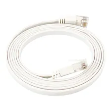 Patch Cord Flat Flexível Rj45 Cat6 1,5 Mts Branco Giga Lan Foto mini 1