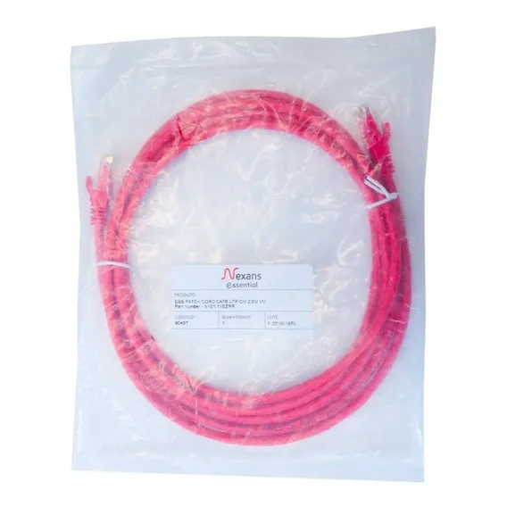 Patch Cord Utp Rj45 Cat6 2,5m Vermelho Nexans Foto 1