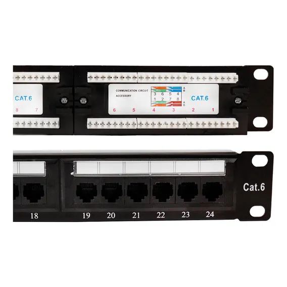 Patch Panel 24 Portas Cat6 Rj45 Utp Rack 19 Certifica Giga Hpy Network Foto 1