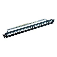 Patch Panel 24 Portas Descarregado C/guia Traseiro Blindado Foto  mini 1