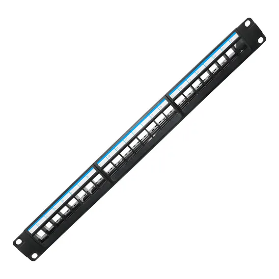 Patch Panel Cat5e 24 Portas Descarregado Com Guia Suporte Foto 1