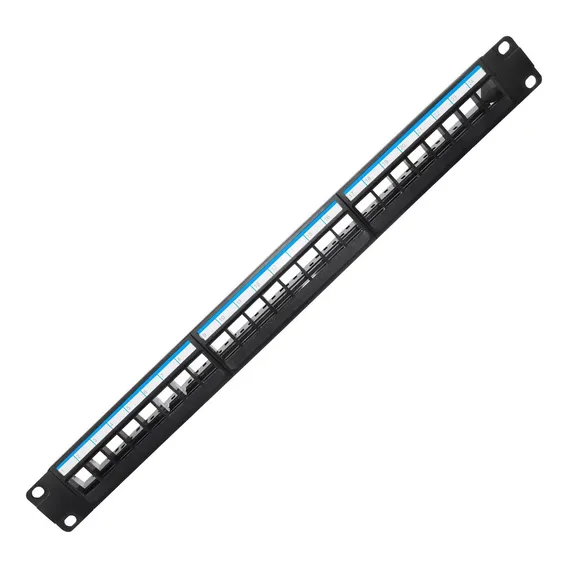 Patch Panel Cat5e/cat6 24 Portas Descarregado Com Suporte Guia Traseiro Foto 1