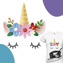 Patch Termocolante Aplique Dtf Infantil Unicórnio Para Roupa Foto  mini 1