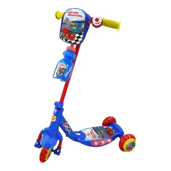 Patinete DM Toys com garrafinha Corrida divertida azul e vermelho Foto 1