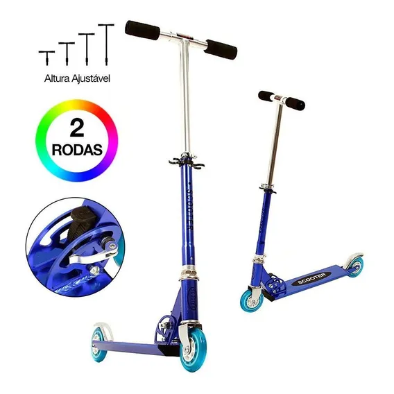Patinete Duas Rodas Infantil Dm Radical Azul Dmr4454 Foto 1