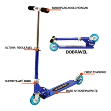 Patinete Duas Rodas Infantil Dm Radical Azul Dmr4454 Foto mini  2