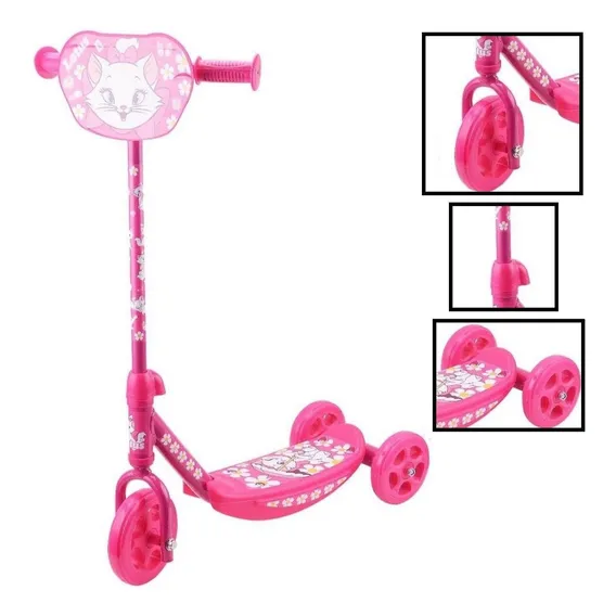 Patinete Feminino Rosa Infantil Suporta 40kg Foto 1