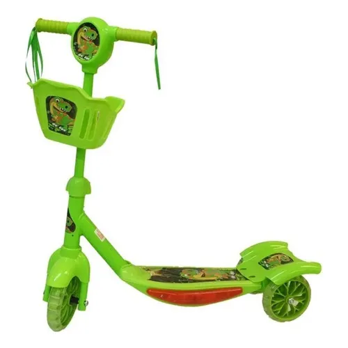 Patinete Infantil 3 Rodas Musical Luzes Led Premium Verde Foto 1