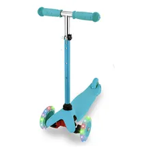 Patinete Infantil Com Led Altura Ajustável 3 Rodas Azul Foto  mini 1