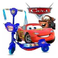 Patinete Infantil Disney Frozen C/ Luzes E Cesta 3 Rodas Nov Cor Carros (azul) Homem Aranha Foto mini  2