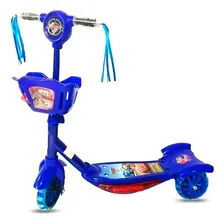 Patinete Infantil Disney Frozen C/ Luzes E Cesta 3 Rodas Nov Cor Carros (azul) Homem Aranha Foto  mini 1