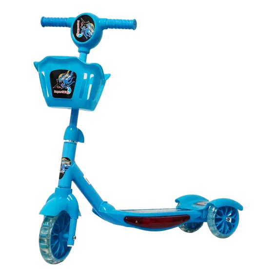 Patinete Infantil Musical 3 Rodas Cesta Luzes Cores Bw010 Cor Azul Foto 1