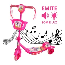 Patinete Infantil Musical Cestinha Com Luz Som Menina Menino Cor Rosa Patinete infantil zoop toys musical rosa 71cm Foto mini 1