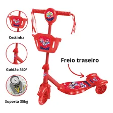 Patinete Infantil Musical Cestinha Com Luz Som Menina Menino Cor Rosa Patinete infantil zoop toys musical rosa 71cm Foto mini 4