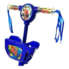Patinete Infantil Musical Frozen 3 Rodas Com Luzes E Cesta Cor Homem Aranha (azul) Homem Aranha Foto mini 3