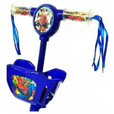 Patinete Musical 3 Rodas Cesta Vingadores + Kit Proteção Cor Azul Foto mini 2