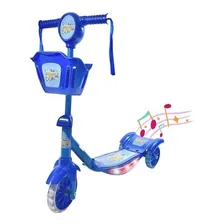 Patinete Musical 3 Rodas Com Cesta E Luzes Cor Azul Foto mini 1