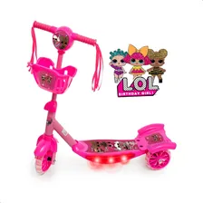 Patinete Musical Frozen Três Rodas Infantil Crianças 5 Anos Cor Rosa Lol - Rosa Foto mini 4