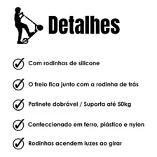 Patinete Scooter Tunado Preto Regulável Suporta 50kg - Zoop Foto mini 4