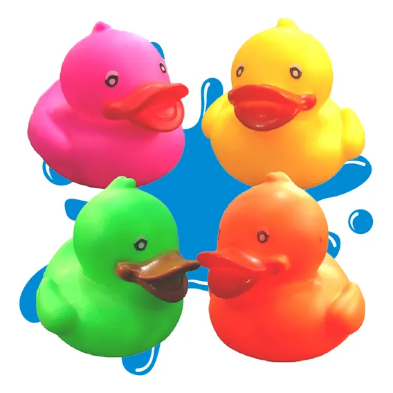 Pato De Borracha Para Banho Kit Com 4 Unidades Patinho Macio Foto 1