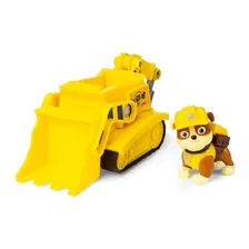 Patrulha Canina Boneco Brinquedo Veiculo Solido Rubble Sunny Cor Amarelo Foto mini 2